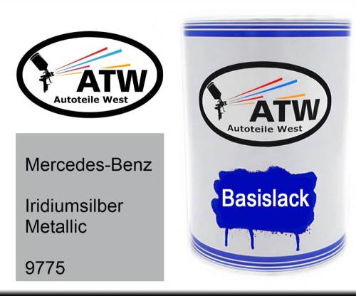 Mercedes-Benz, Iridiumsilber Metallic, 9775: 500ml Lackdose, von ATW Autoteile West.